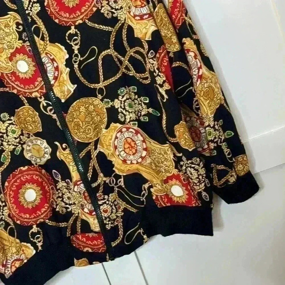 Vintage Bomber Gold Jacket Size: 16 - Picture 4 of 12